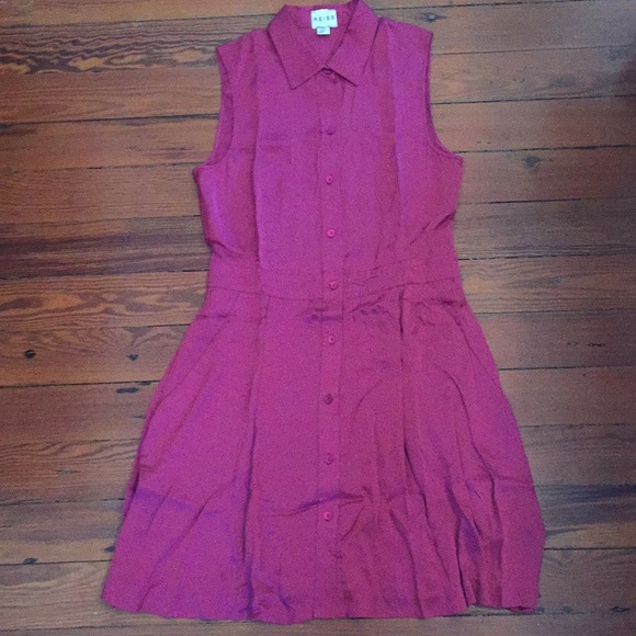 Reiss Dresses & Skirts - (Reiss) red sleeveless silk button down dress